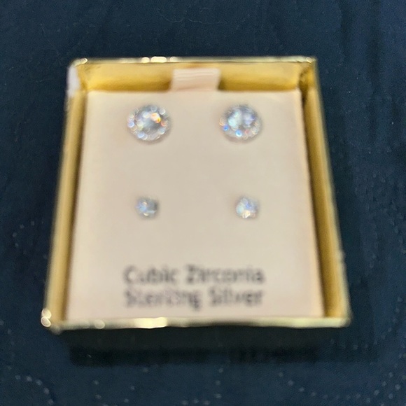 Rachel Ashwell cubic zirconia sterling silver earrings - Picture 2 of 3